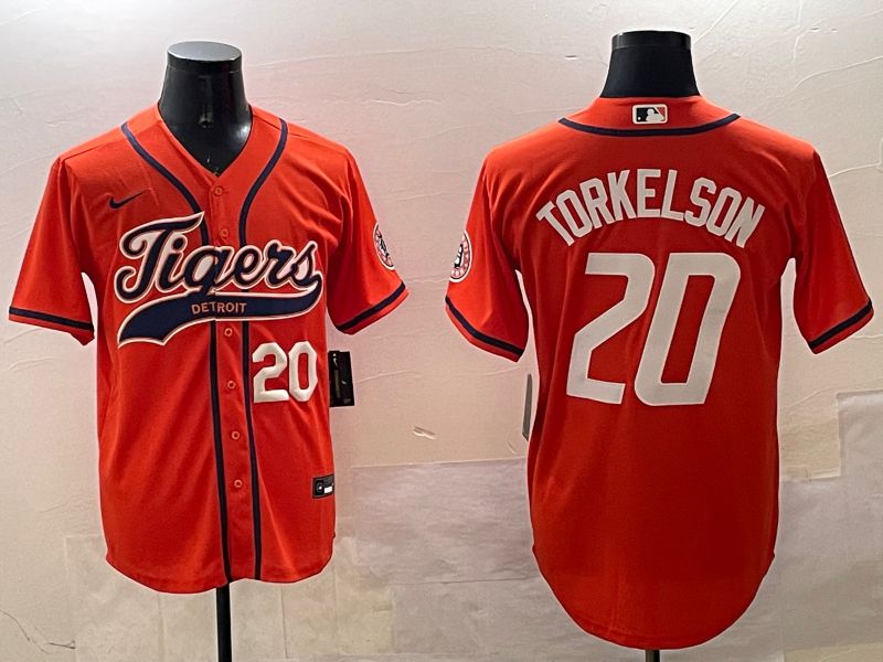 Men Detroit Tigers #20 Torkelson Orange Joint Name Game 2025 Nike MLB Jersey style 3->detroit tigers->MLB Jersey